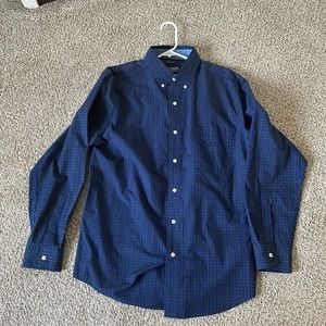 Chaps Men’s Medium Blue/Green Checkered Dress Shirt